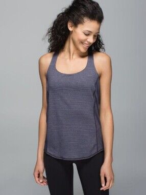 Lululemon Wild Tank Heathered Navel Blue/Naval Blue Size 8 EUC